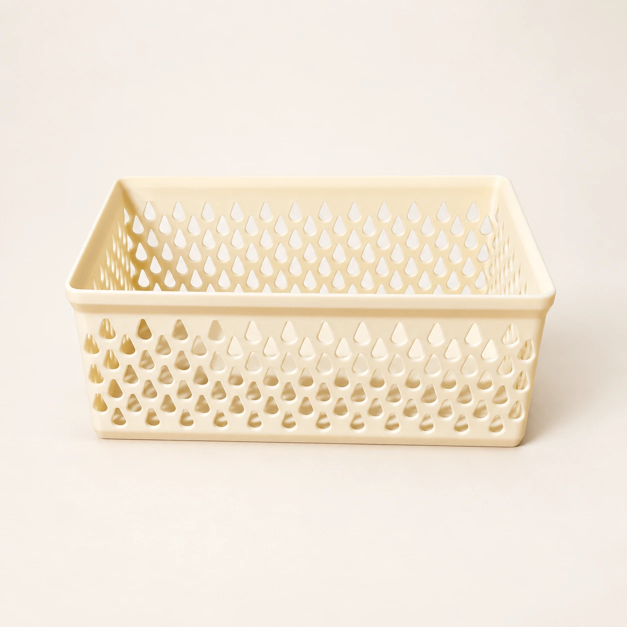 Beige Modular Stackable Storage Basket